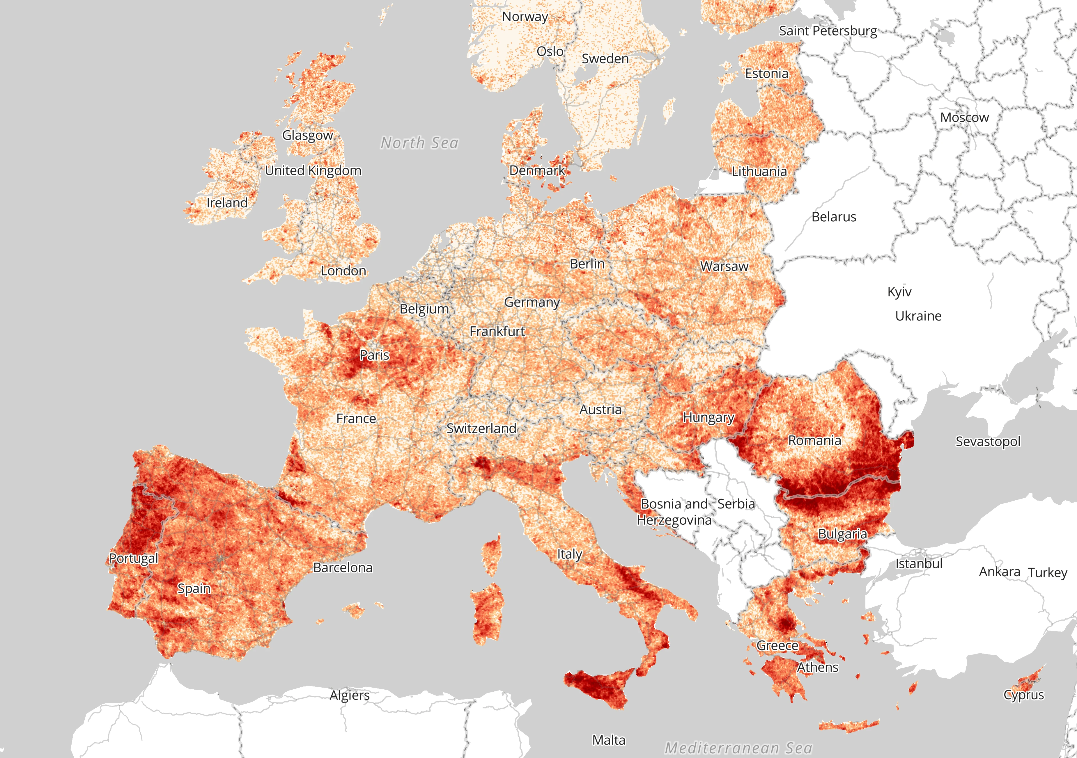 Probabilistic pan-European wildfire map