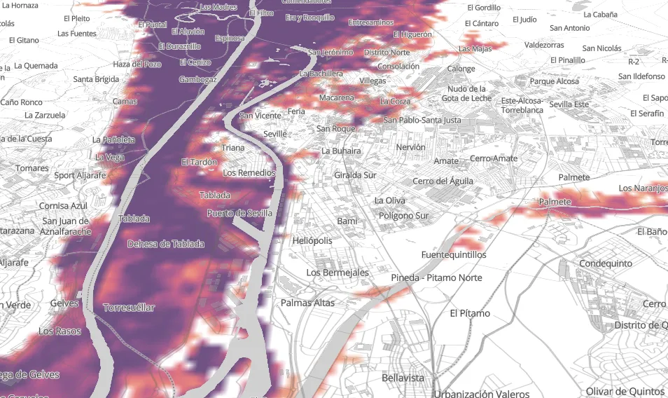 Fluvial flood-risk map for Seville